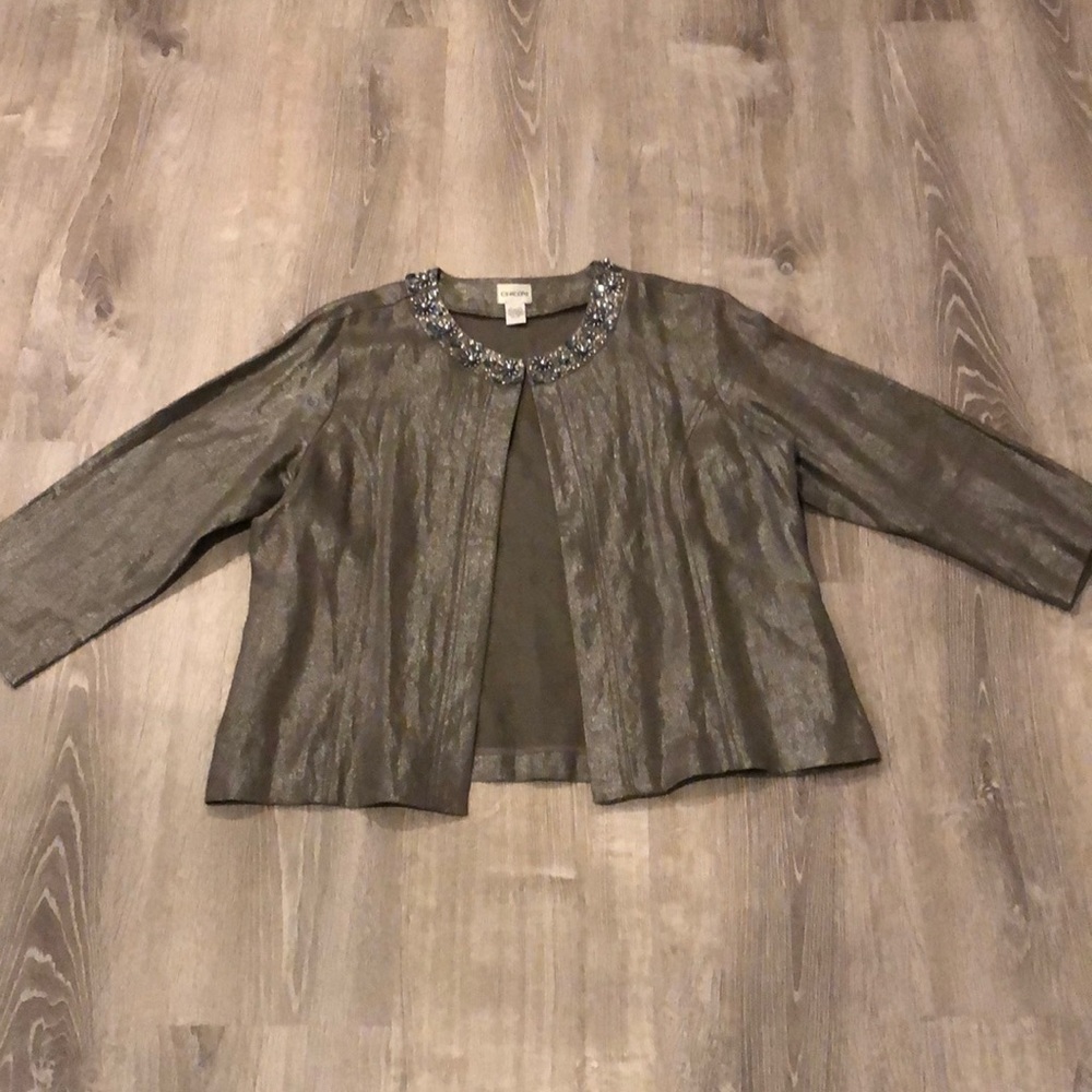 Chico’s jacket with jeweled embellished collar